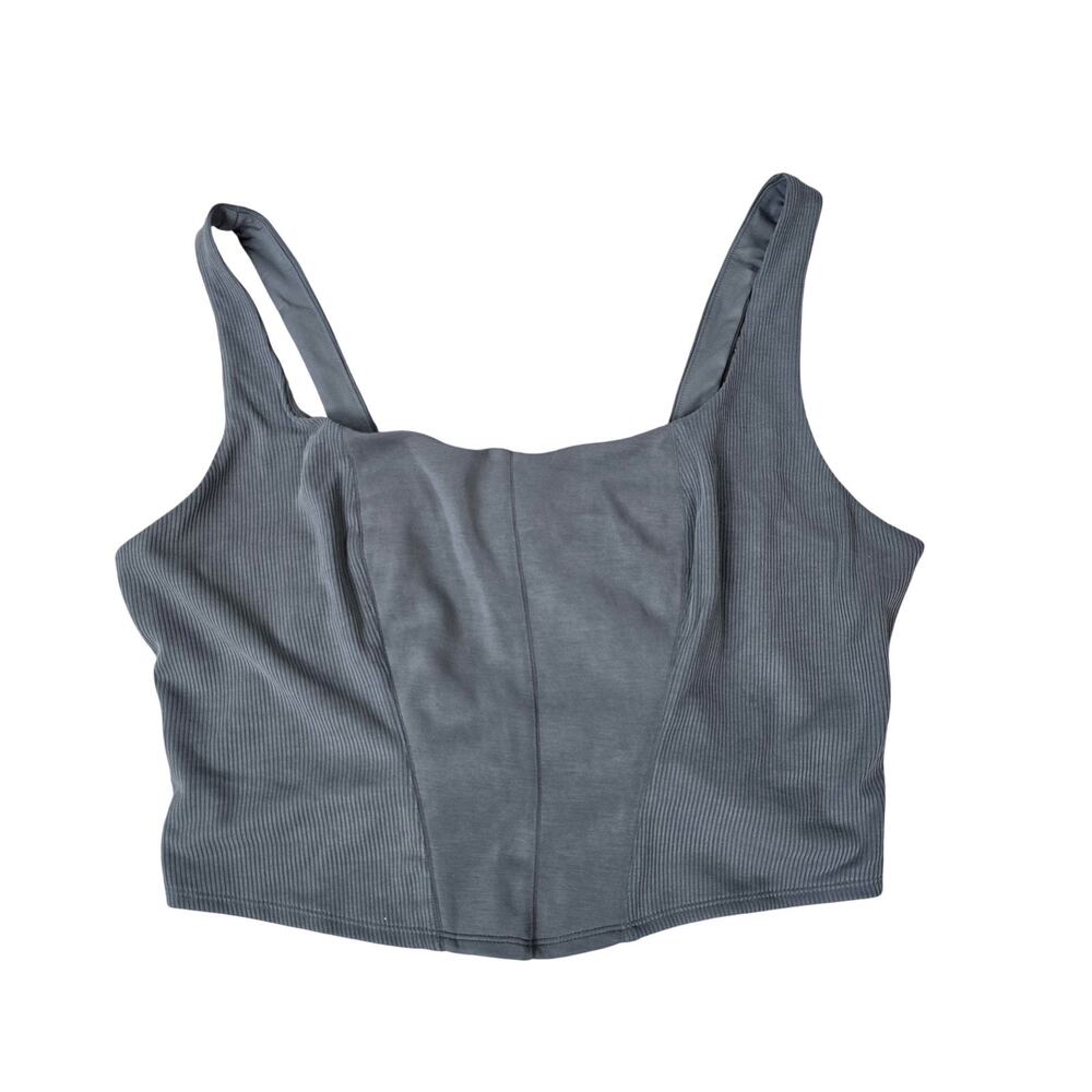 VSX Tank Top Womens XXL Gray Cropped Scoop Neck Stretch‎ Athletic Gym Running